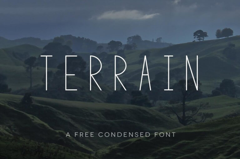Terrain free condensed free font