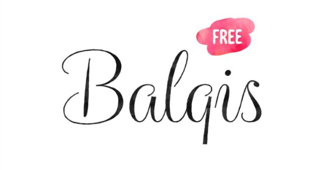 Balqis free handwritten font