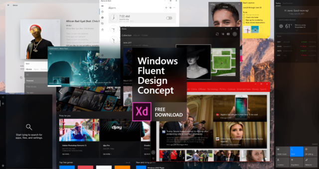 Free windows design concept mockup for Adobe XD