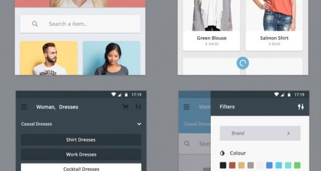 Free UI mockup for Android eCommerce App