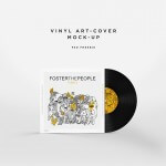 Free vinyl disc cover art mockup