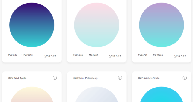 Web gradients is a free collection of 180 linear gradients