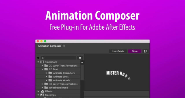 Animation Composer it’s a free plugin for Adobe After Effects